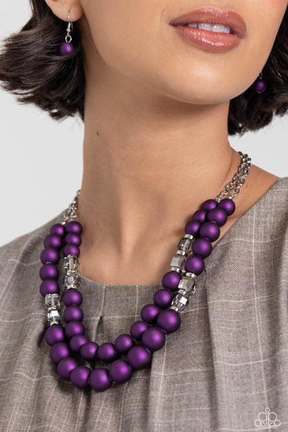 Shopaholic Season - purple - Paparazzi necklace