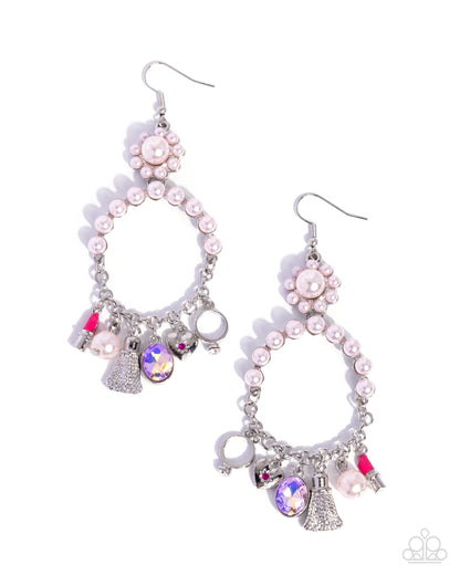Shopaholic Surety - pink - Paparazzi earrings