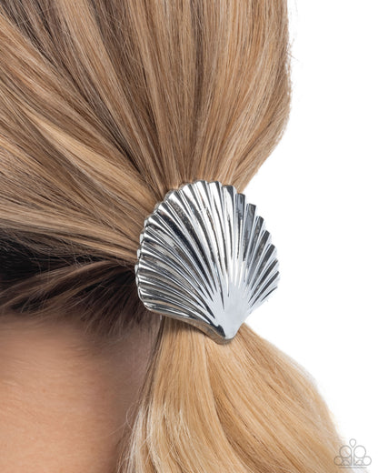 Short Seashell - silver - Paparazzi hair tie