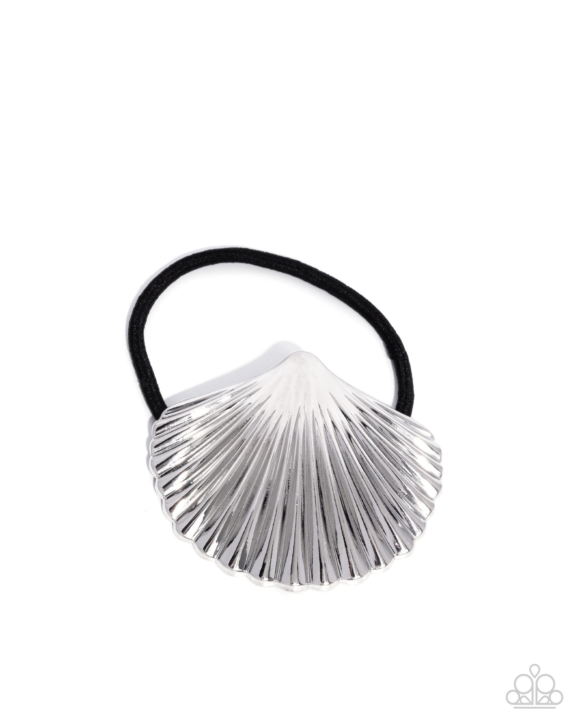 Short Seashell - silver - Paparazzi hair tie