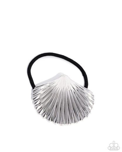 Short Seashell - silver - Paparazzi hair tie