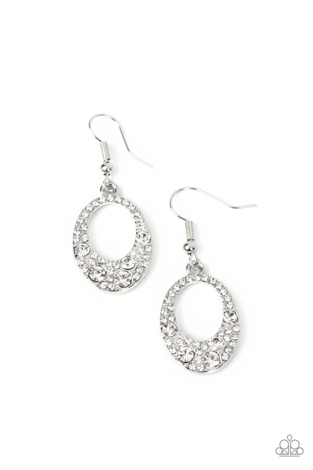 Showroom Sizzle - white - Paparazzi earrings