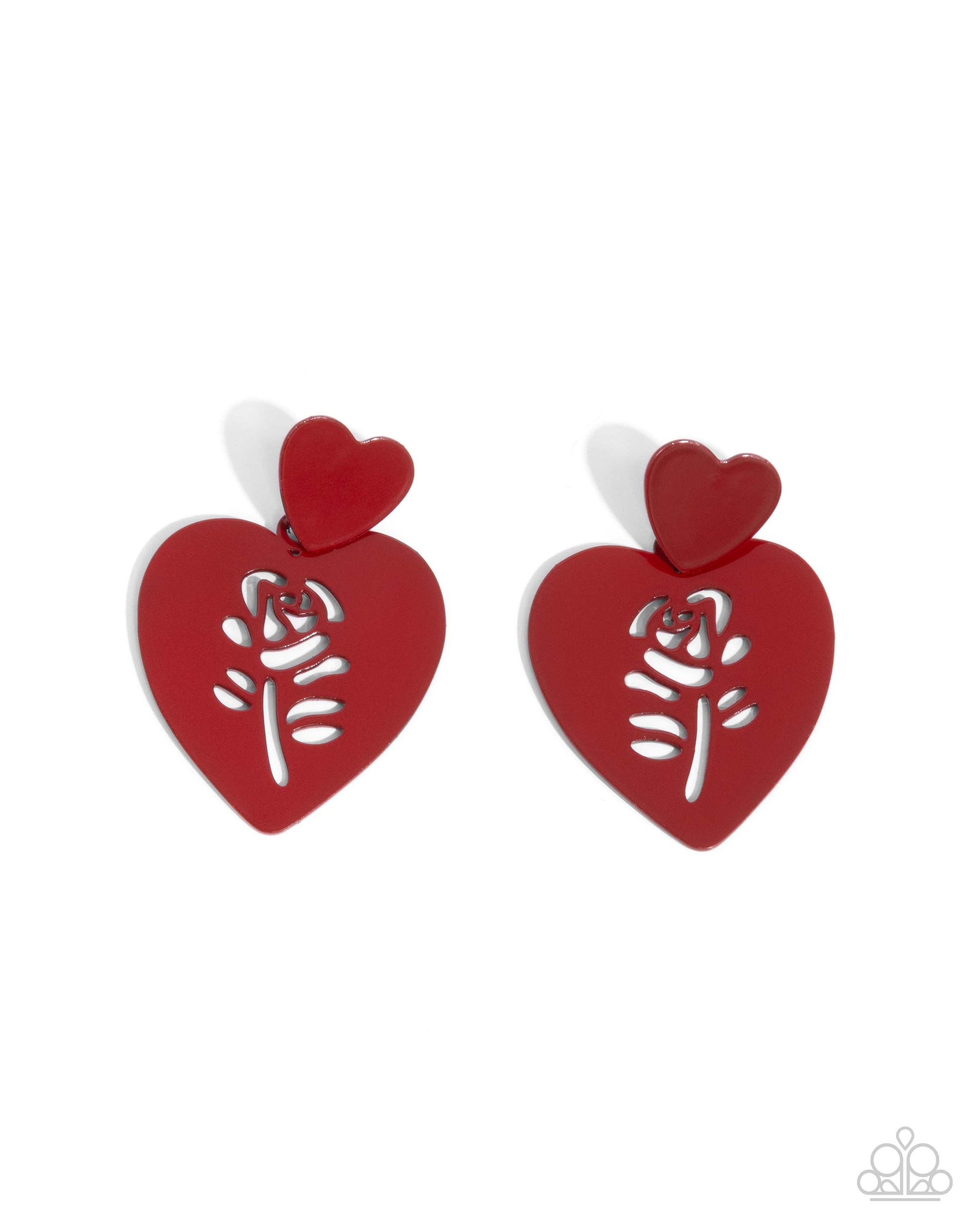 Showstopping Silhouette - red - Paparazzi earrings