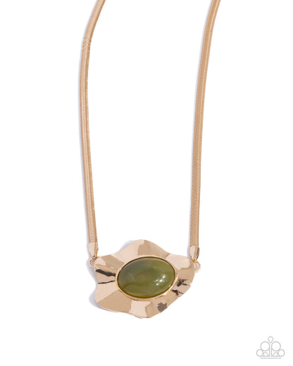 Sideways Shimmer - green - Paparazzi necklace