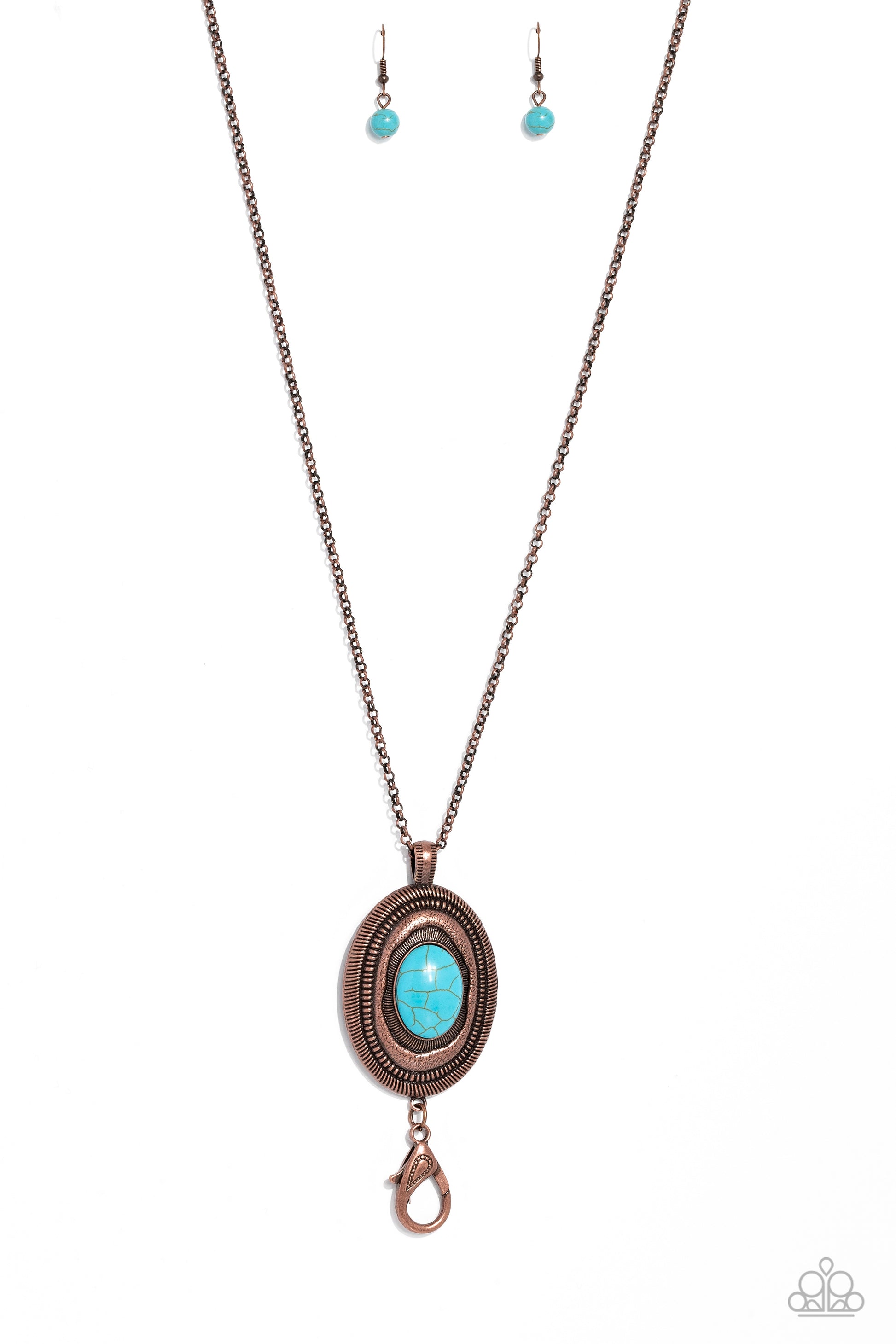 Sierra Sage - copper - Paparazzi LANYARD necklace