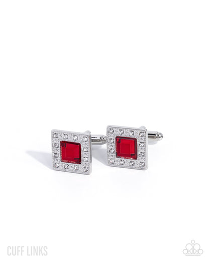 Sight to Behold - red - Paparazzi MENS cufflinks