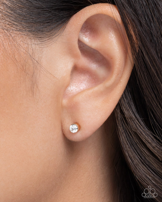 Silent Shimmer - gold - Paparazzi earrings