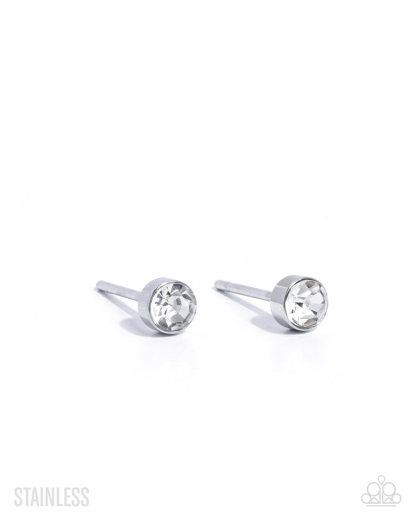 Silent Shimmer - white - Paparazzi earrings