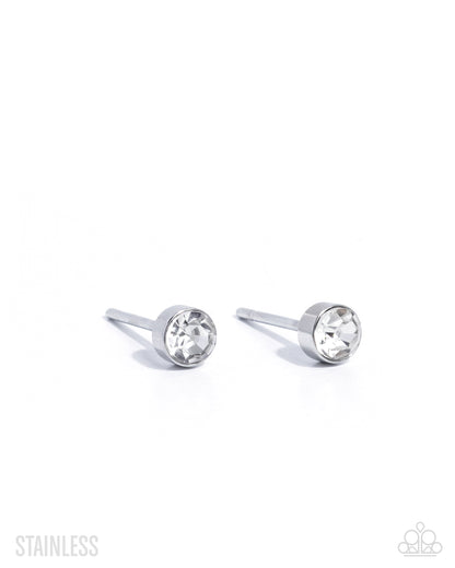 Silent Shimmer - white - Paparazzi earrings