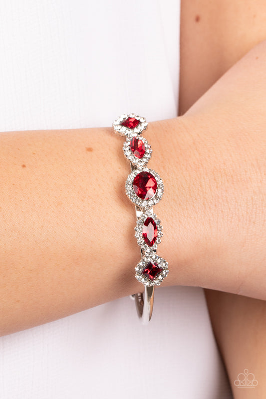 Simmer on GLOW - red - Paparazzi bracelet