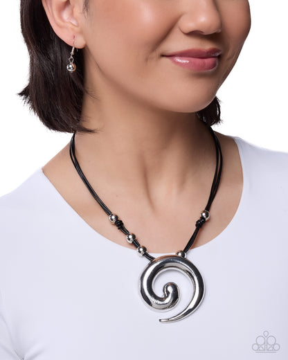 Sincere Spiral - black - Paparazzi necklace