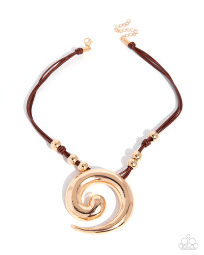 Sincere Spiral - brown - Paparazzi necklace