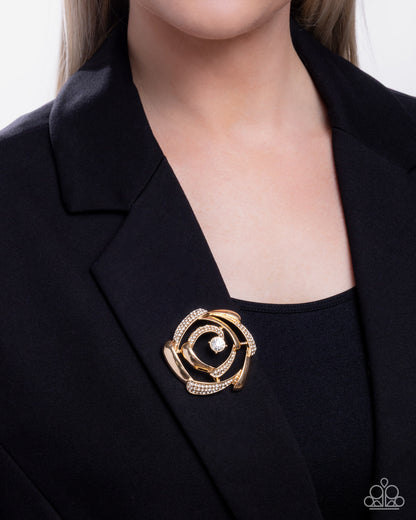 Singing Spirals - gold - Paparazzi brooch