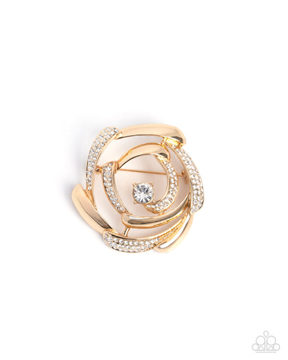 Singing Spirals - gold - Paparazzi brooch