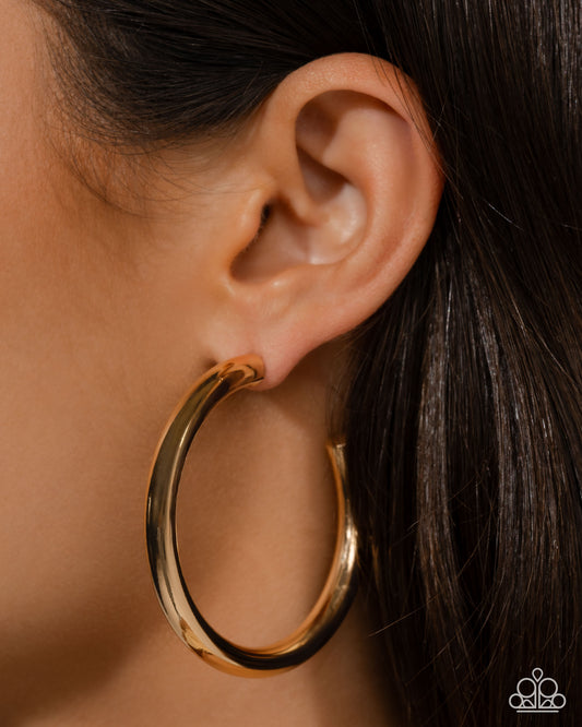 Sinuous Sheen - gold - Paparazzi earrings