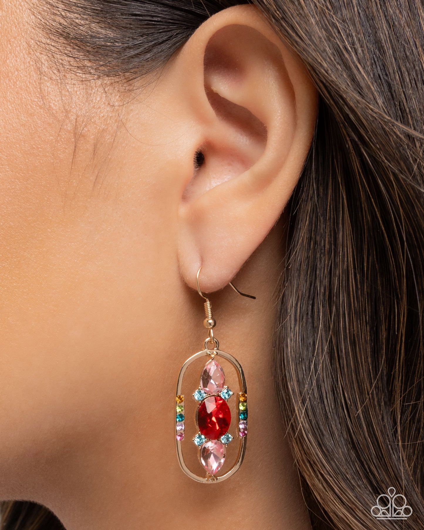 Sit and Stare - red - Paparazzi earrings