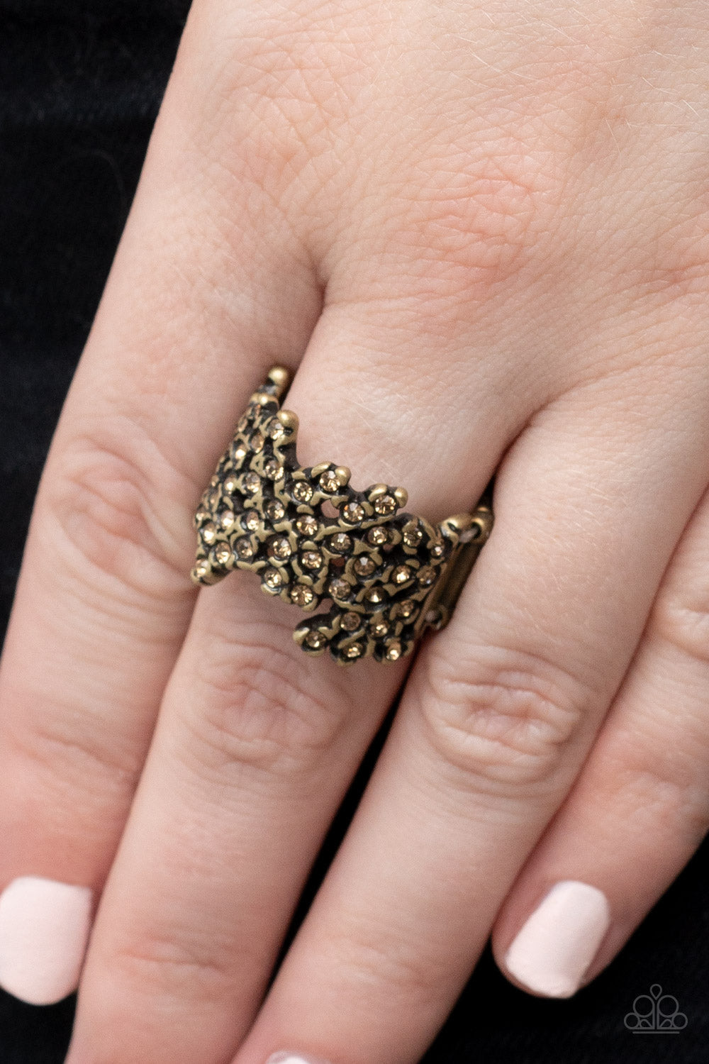 Sizzling Shimmer - brass - Paparazzi ring