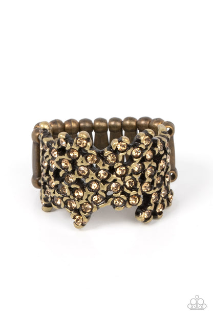 Sizzling Shimmer - brass - Paparazzi ring