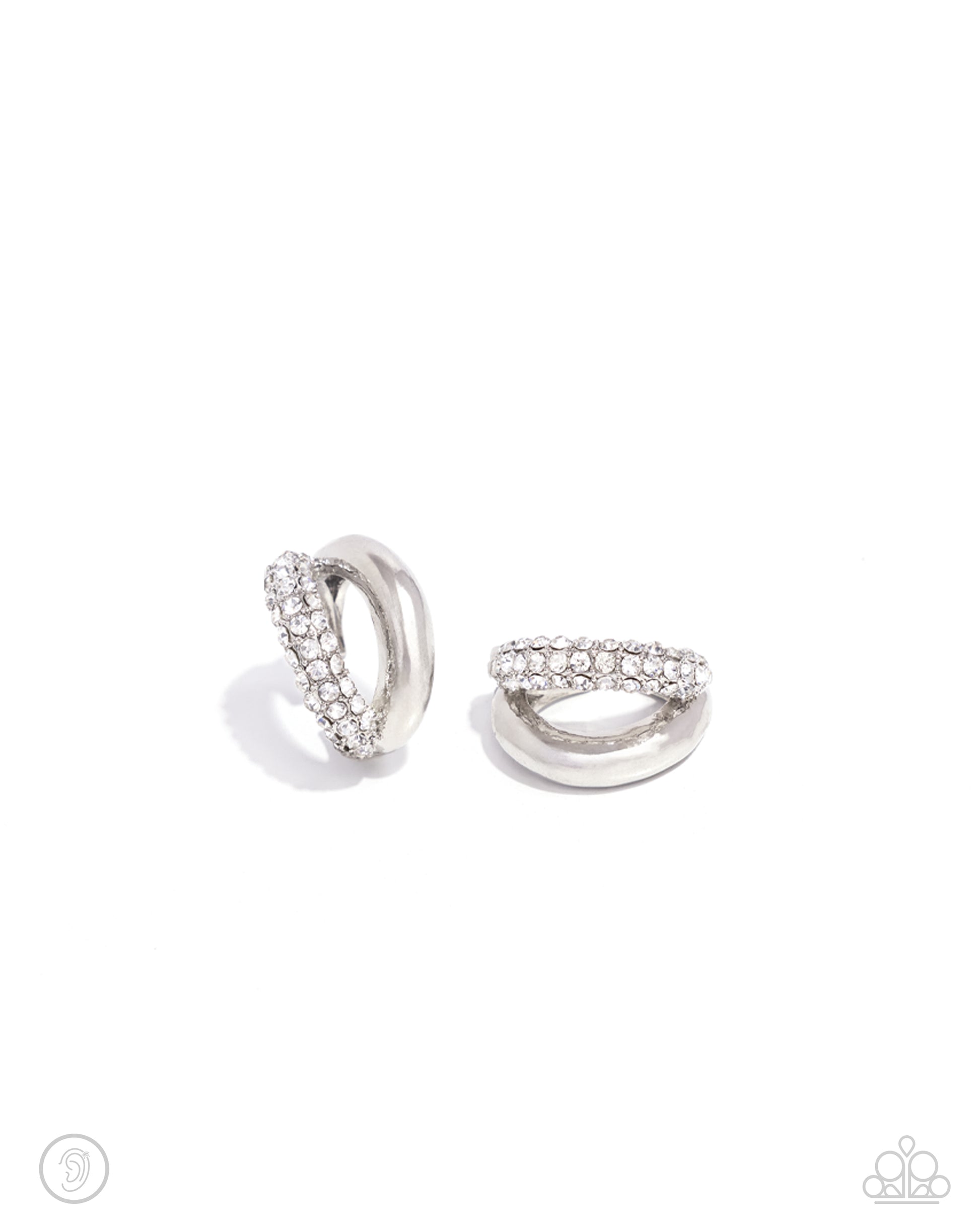 Sizzling Spotlight - white - Paparazzi ear cuff