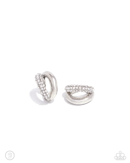 Sizzling Spotlight - white - Paparazzi ear cuff