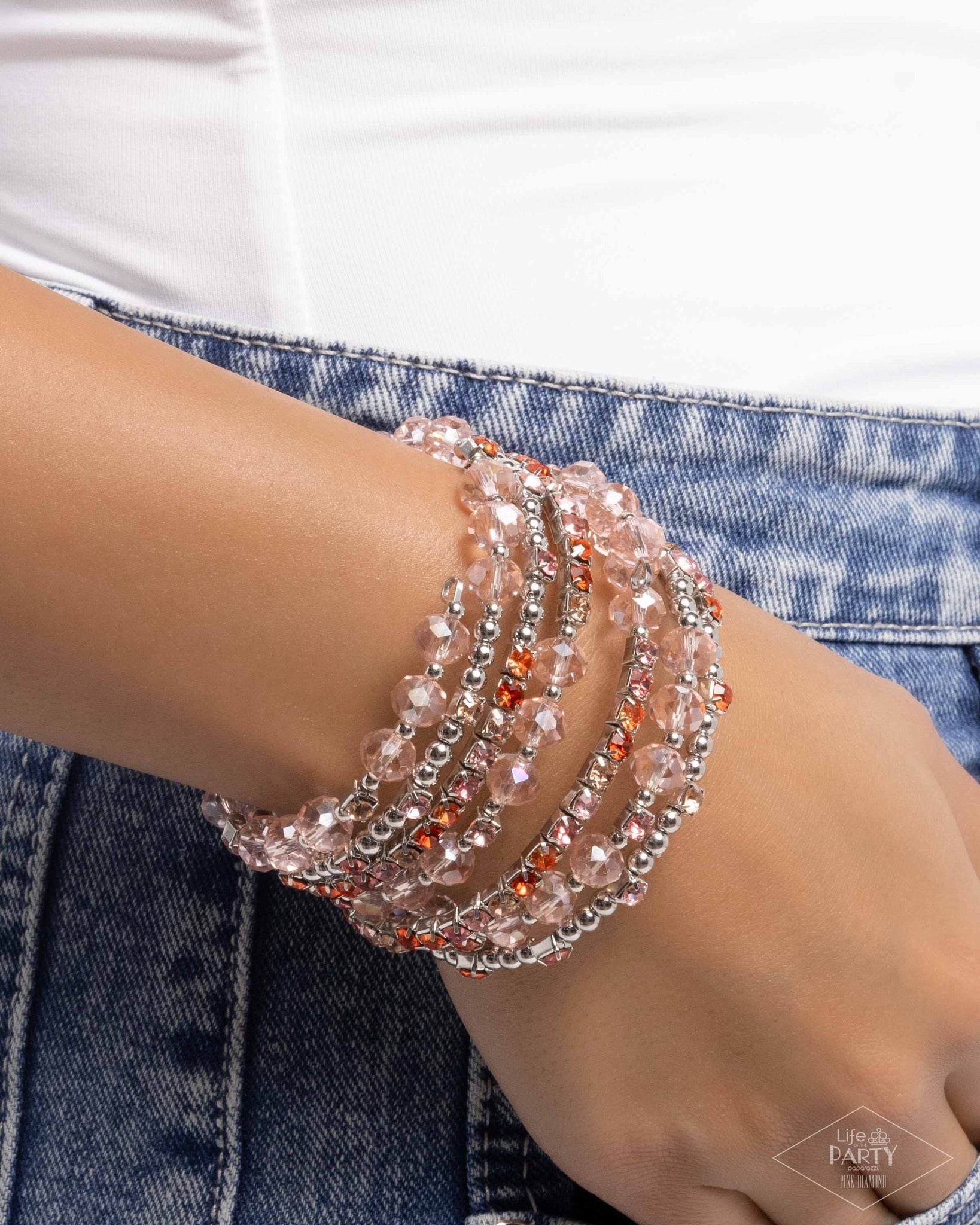 Sizzling Stack - multi (pink/orange) - Paparazzi bracelet