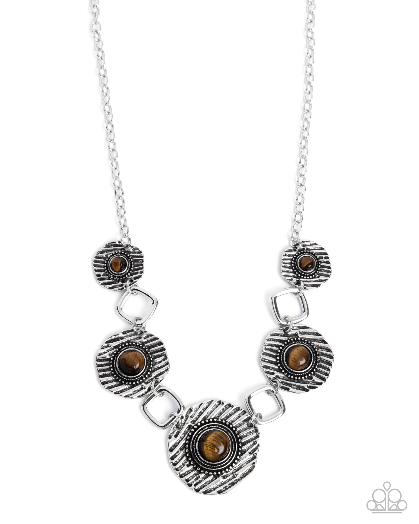Skewed Squares - brown - Paparazzi necklace
