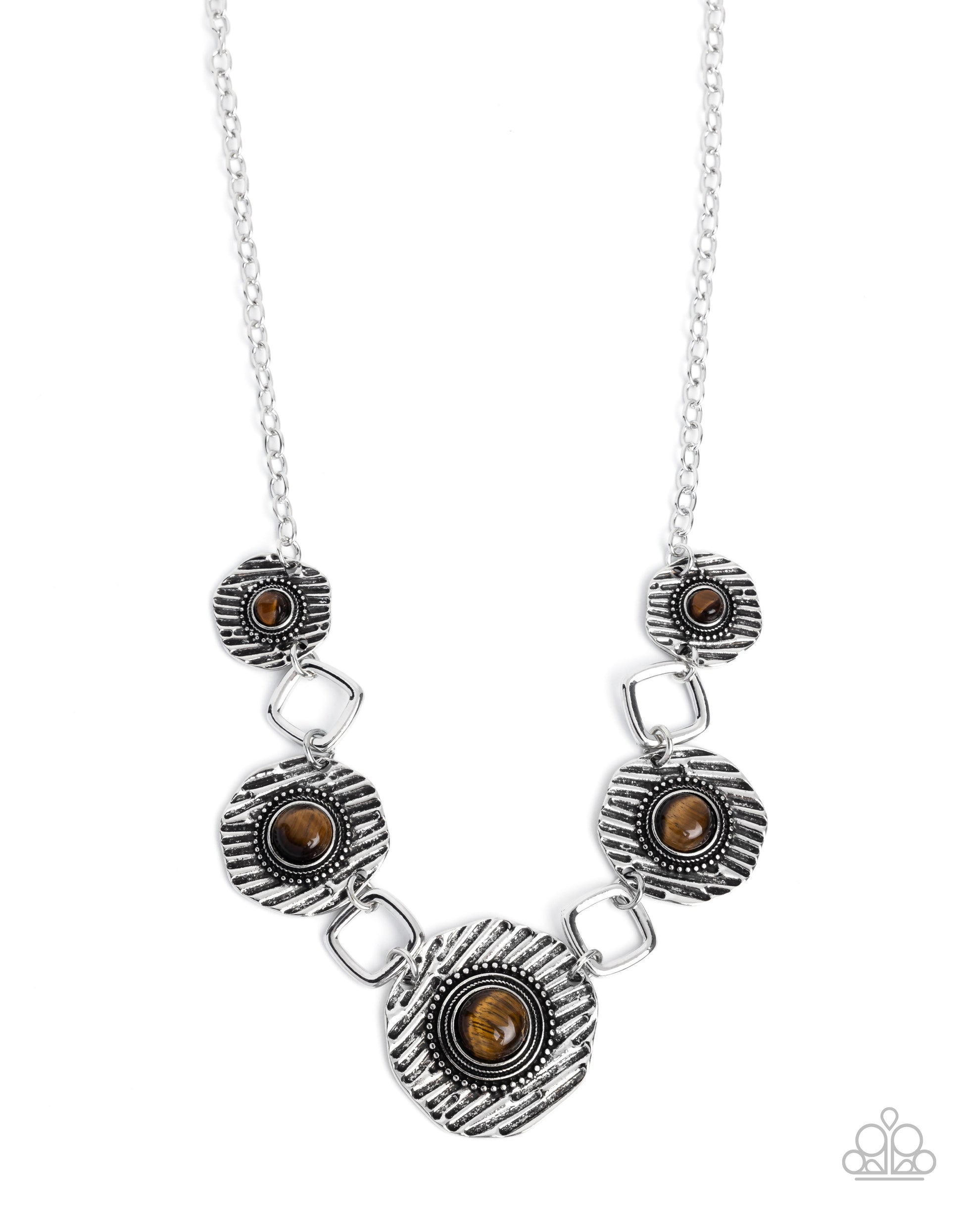 Skewed Squares - brown - Paparazzi necklace