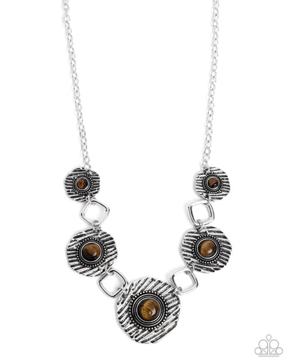 Skewed Squares - brown - Paparazzi necklace