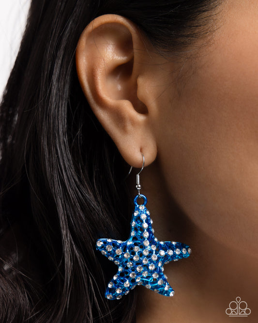 Skilled Starfish - blue - Paparazzi earrings