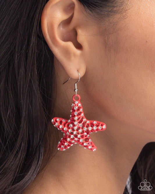 Skilled Starfish - orange - Paparazzi earrings