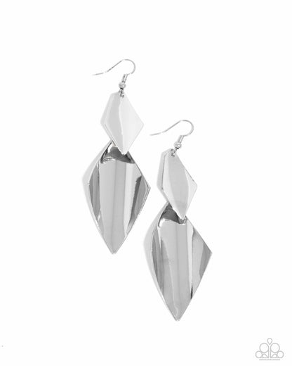 Skillfully Sheared - silver - Paparazzi earrings