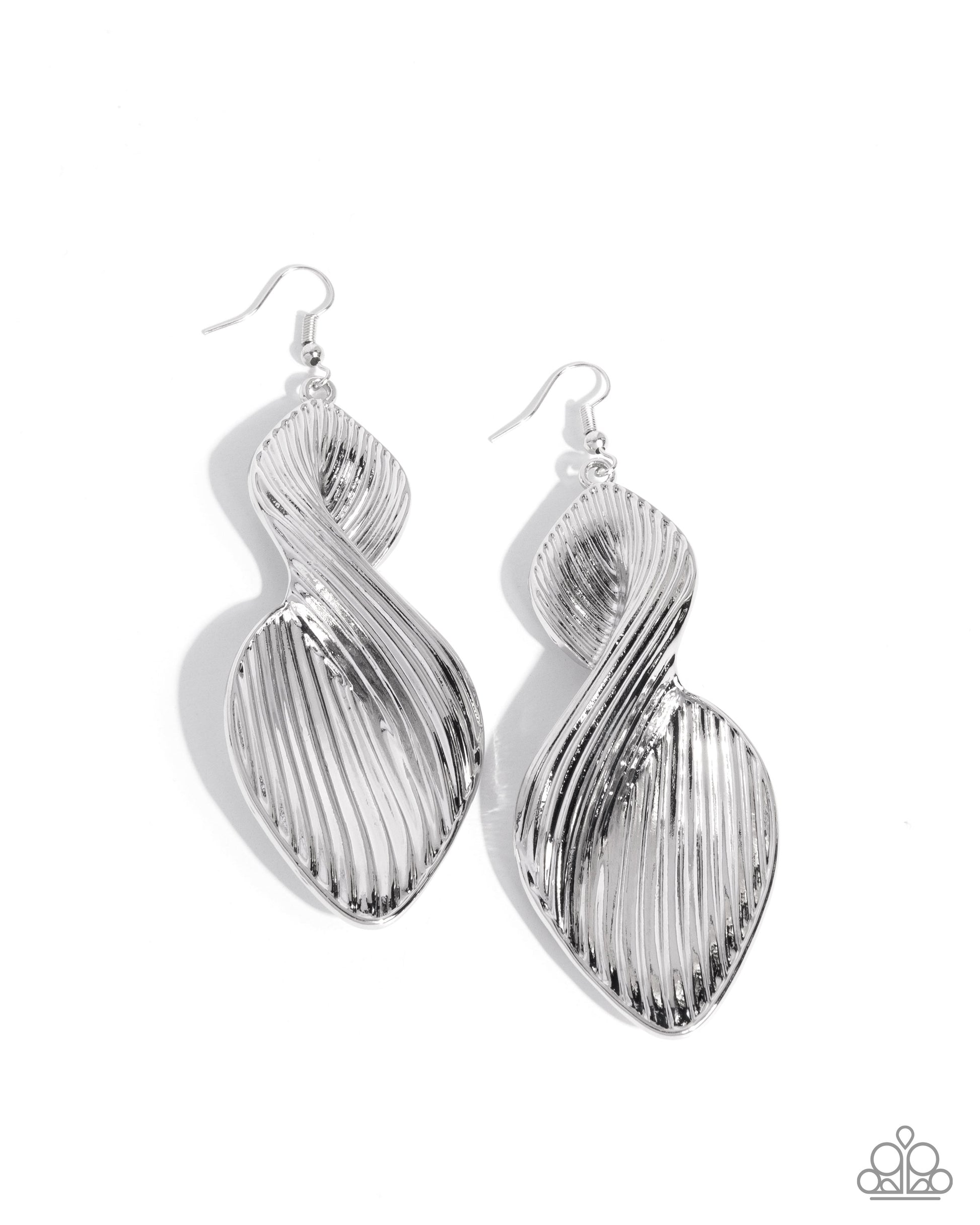 Skinny Spiral - silver - Paparazzi earrings