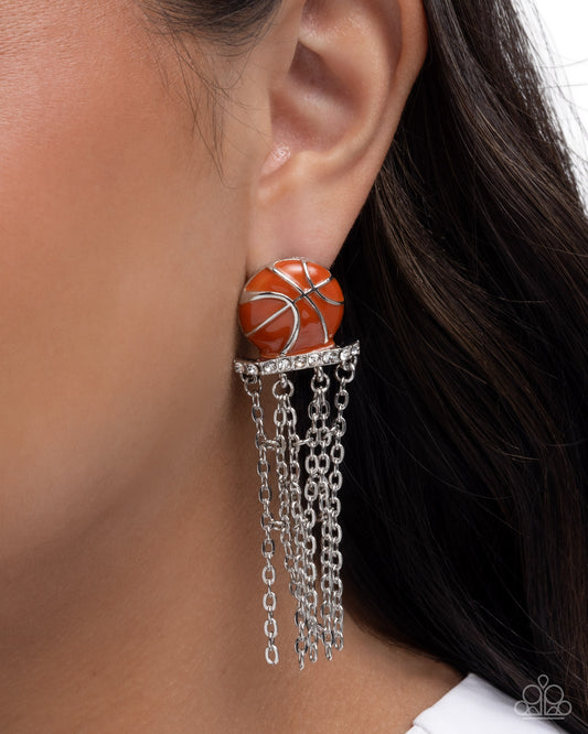 Slam Dunk Shimmer - orange - Paparazzi earrings