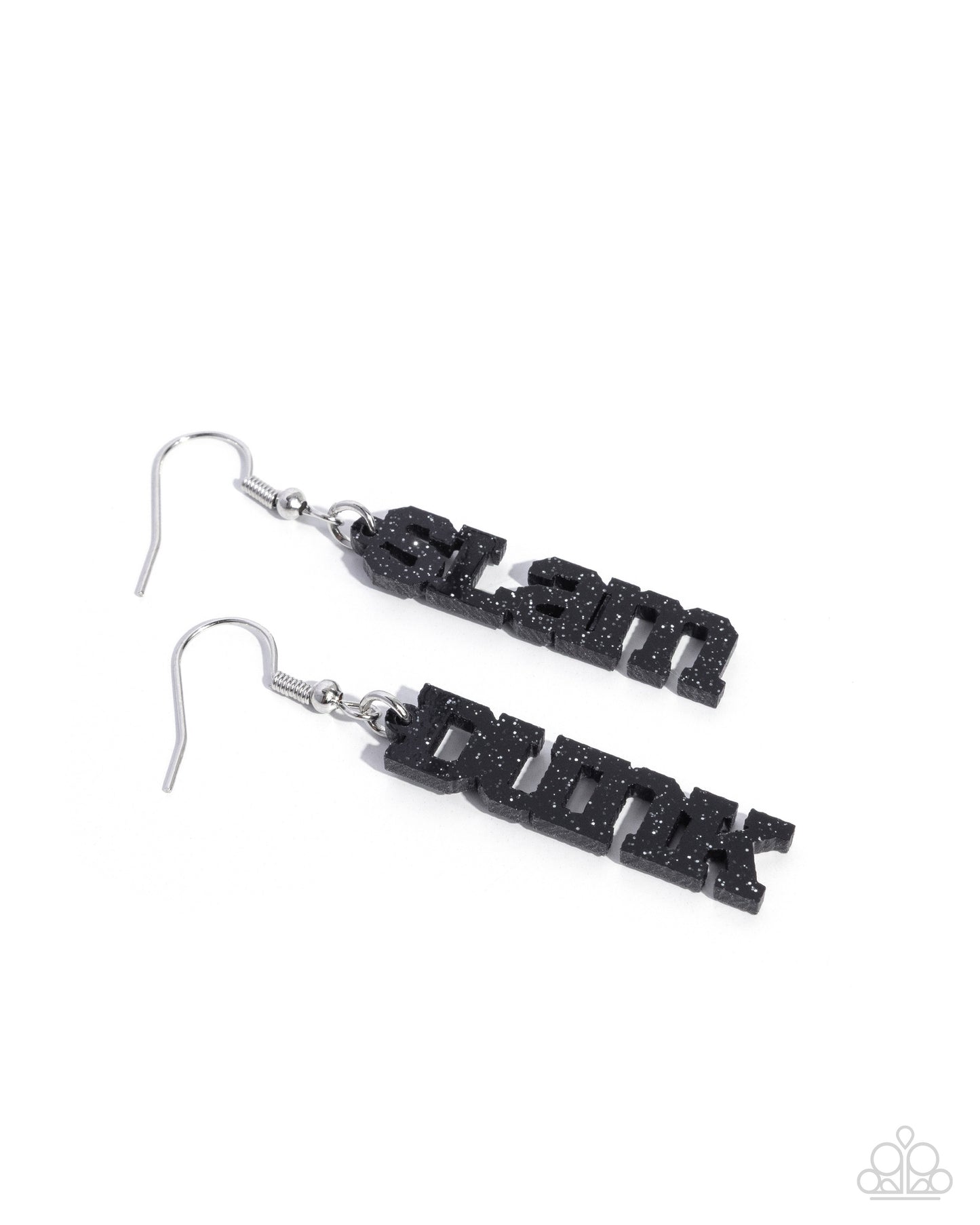 Slam Dunk Statement - black - Paparazzi earrings