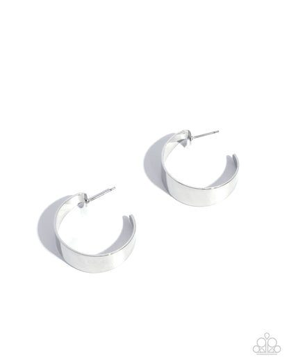 Sleek Secret - silver - Paparazzi earrings