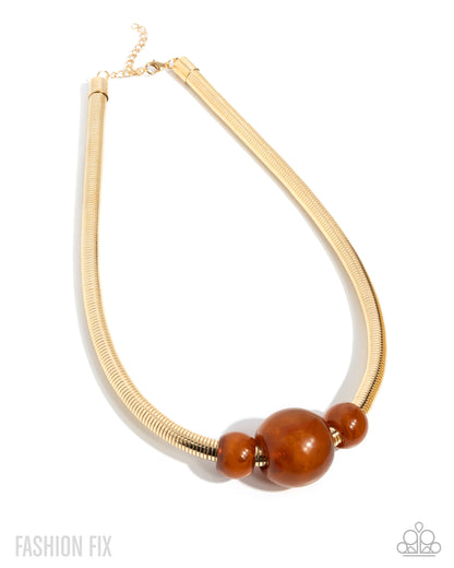 Sleek Shift - gold - Paparazzi necklace