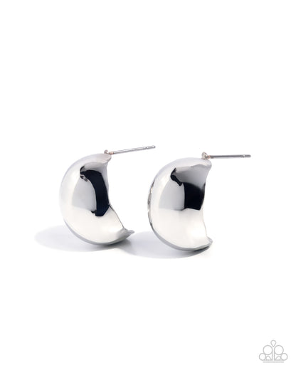 Sleek Silhouette - silver - Paparazzi earrings