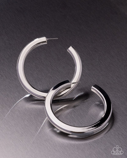 Sleek Spotlight - silver - Paparazzi earrings