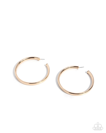 Sleek Staple - gold - Paparazzi earrings