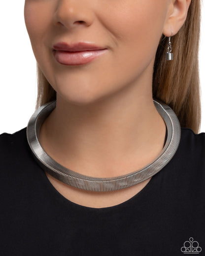 Sleek Suite - silver - Paparazzi necklace