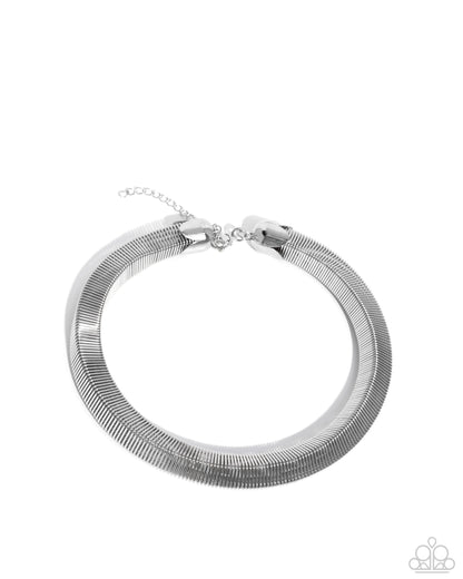 Sleek Suite - silver - Paparazzi necklace