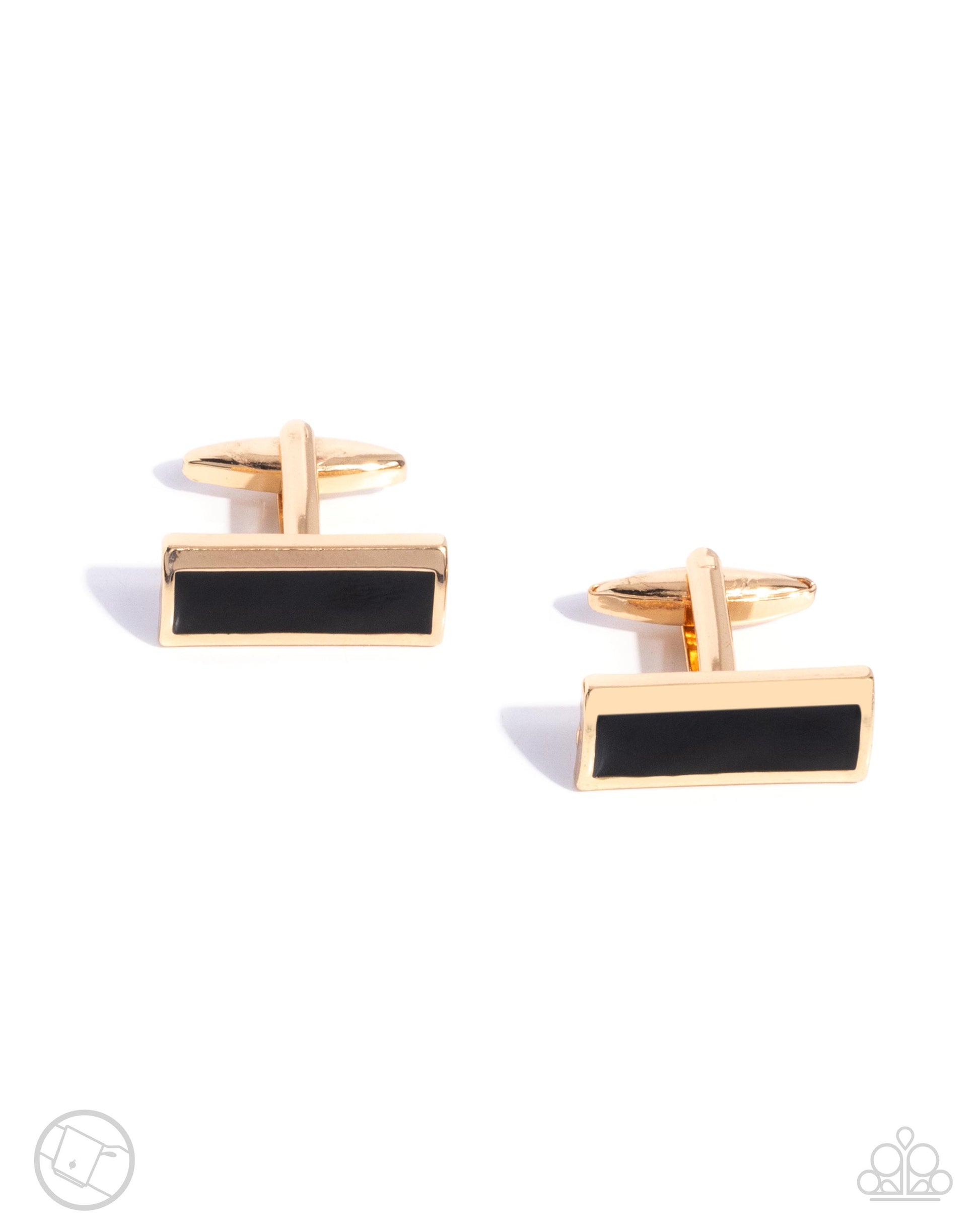 Sleek Surrender - gold - Paparazzi MENS cufflinks