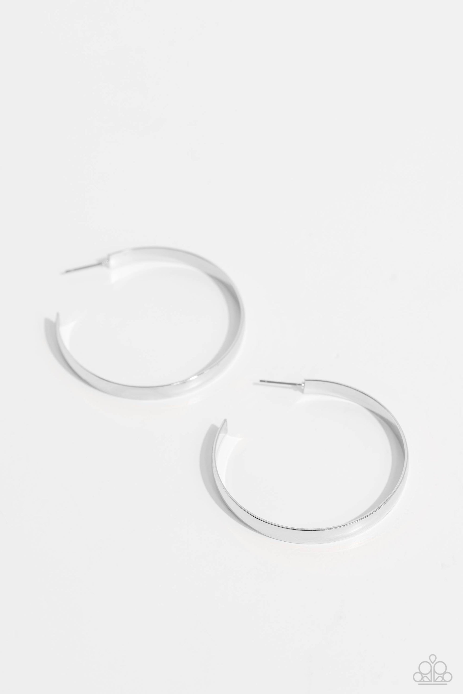 Sleek Symmetry - silver - Paparazzi earrings