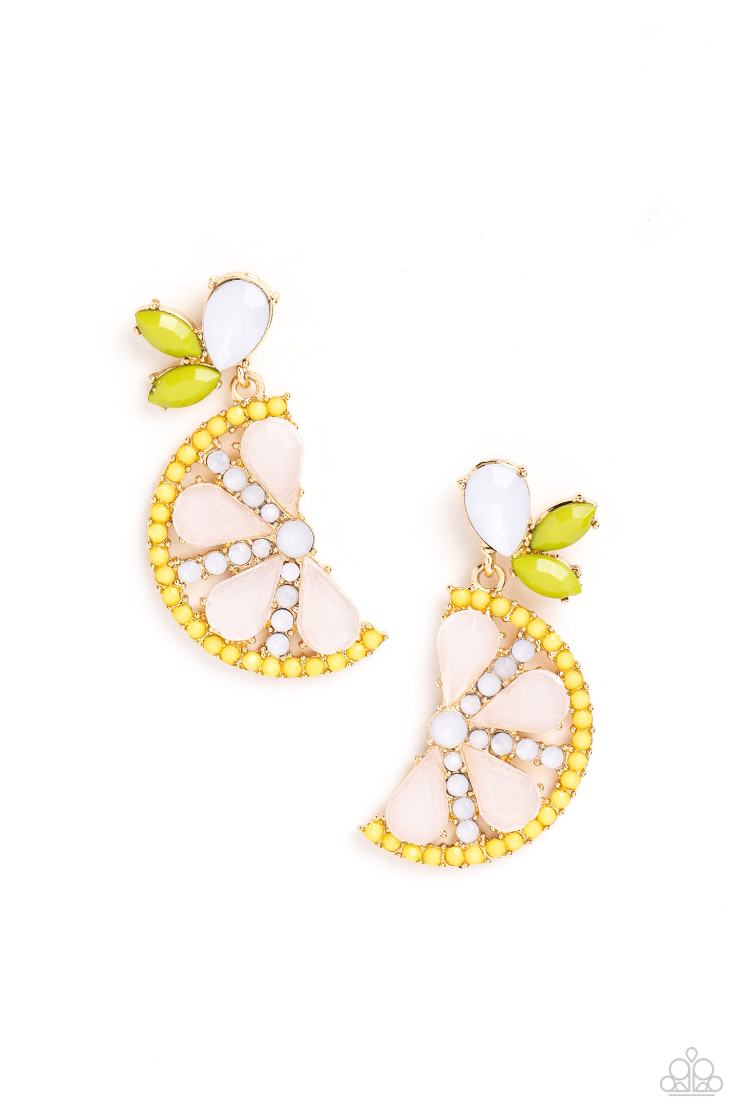 Slice of Summer - yellow - Paparazzi earrings