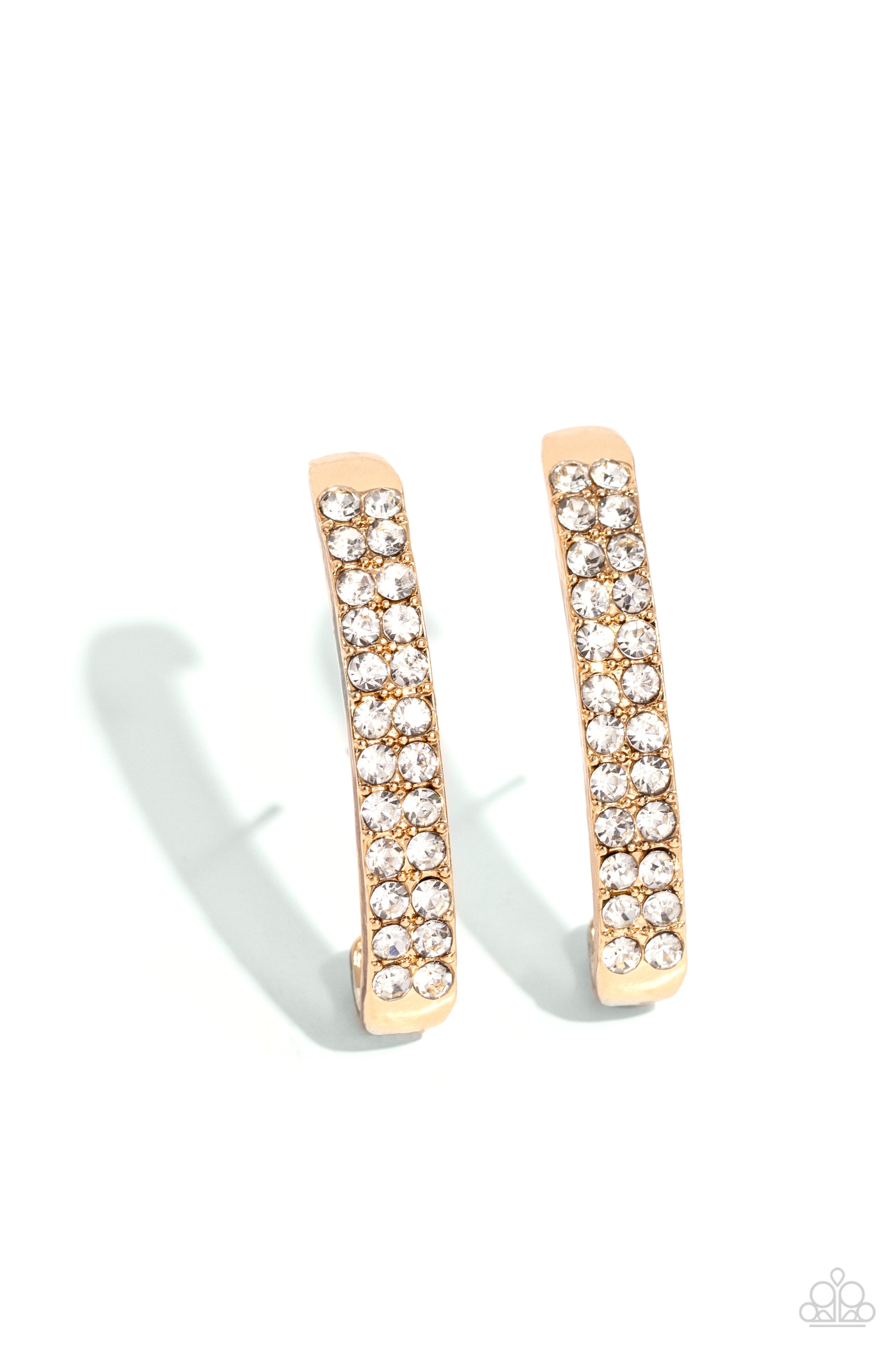 Sliding Series - gold - Paparazzi earrings