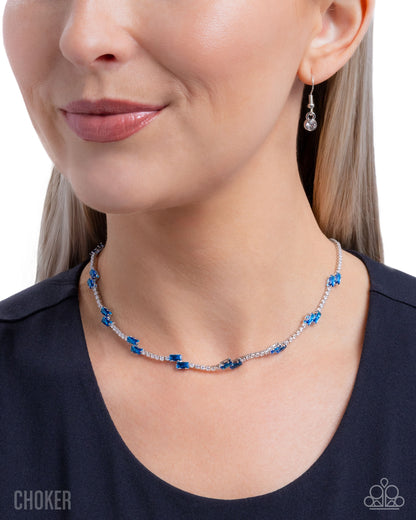 Sliding Shine - blue - Paparazzi necklace