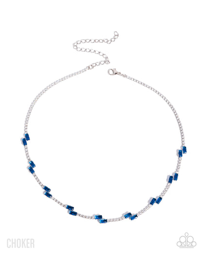 Sliding Shine - blue - Paparazzi necklace