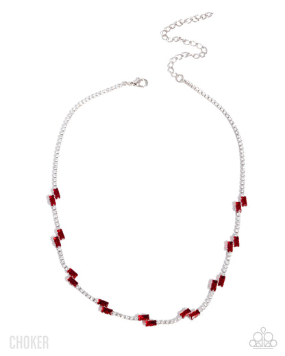 Sliding Shine - red - Paparazzi necklace