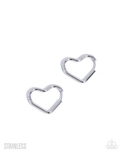 Smitten Sass - silver - Paparazzi earrings
