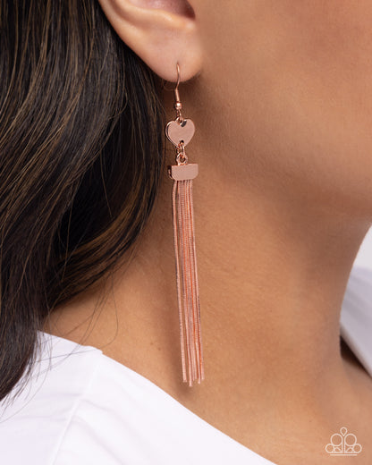 Smitten Sequence - copper - Paparazzi earrings